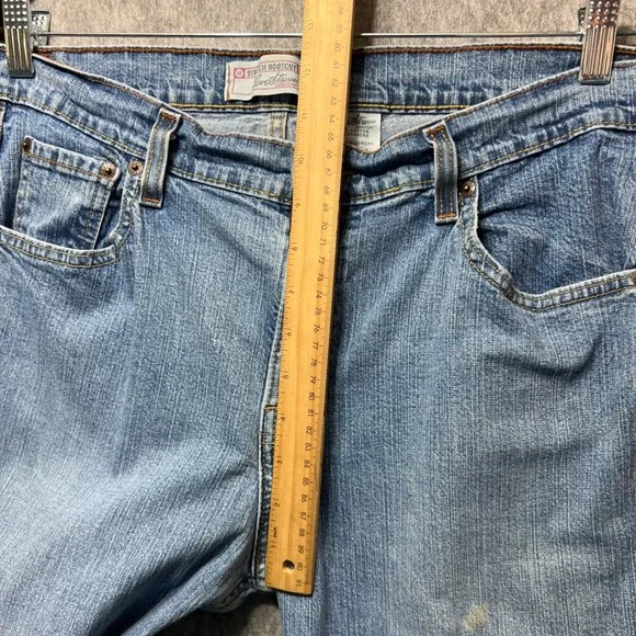Levi Strauss Signature Bootcut Jeans Light Wash Denim Misses 16 Medium - Picture 4 of 9